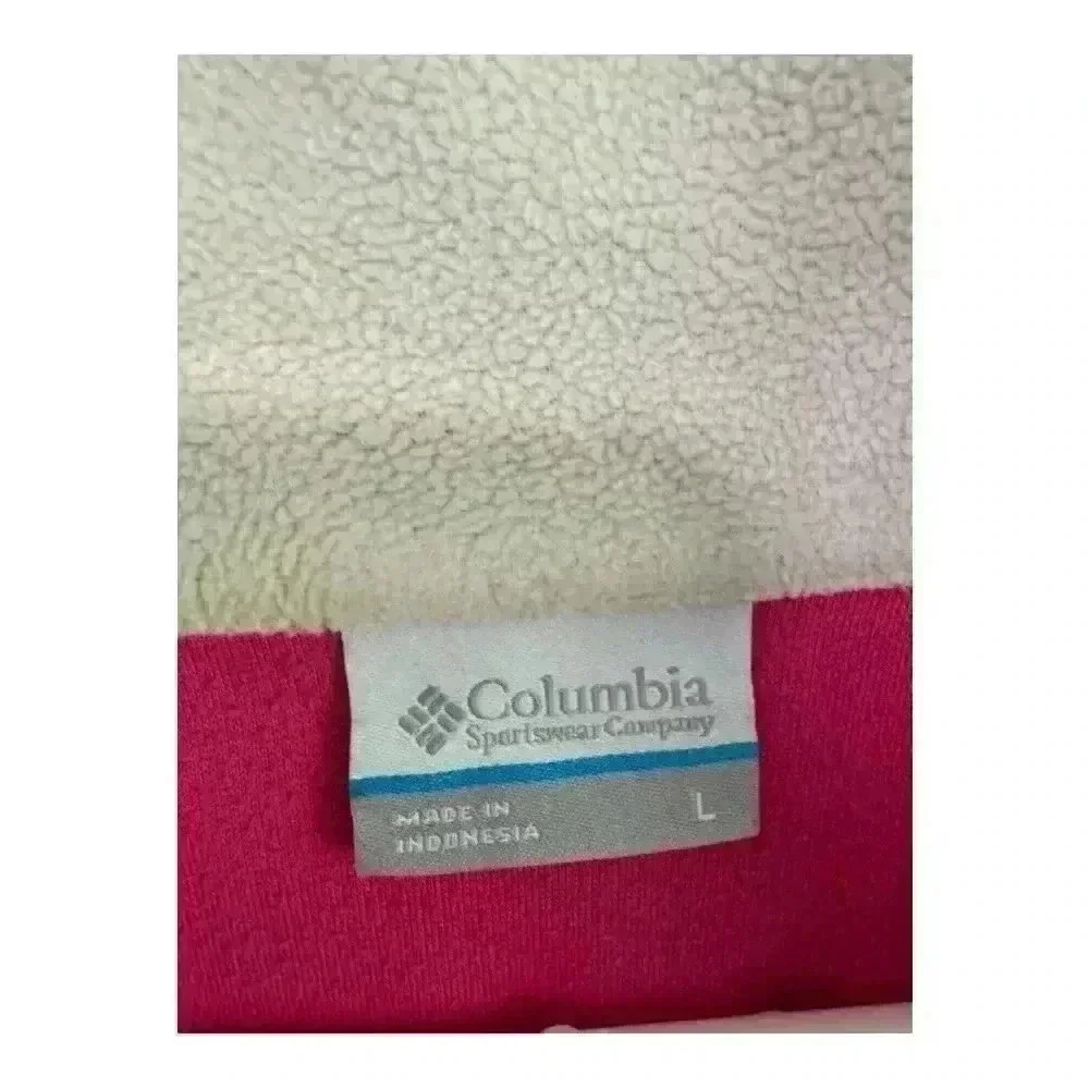 Columbia Sportswear Polar Pink Fuchsia 1/4 Zip Fleece Top Size Large - Picture 3 of 7